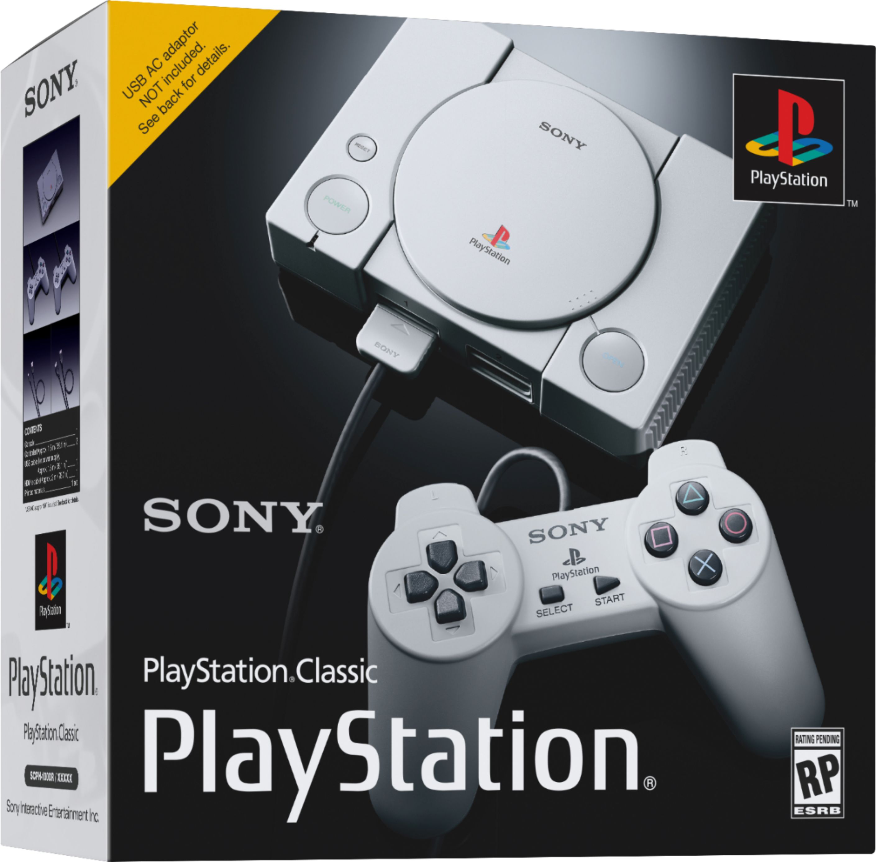 PS1: CONSOLE - PS1 CLASSIC EDITION - INCL: 1 CTRL; HOOKUPS (USED)