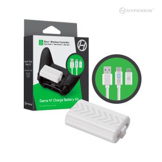 XB1/XSX: GAME-N-CHARGE BATTERY KIT - WHITE (NEW)