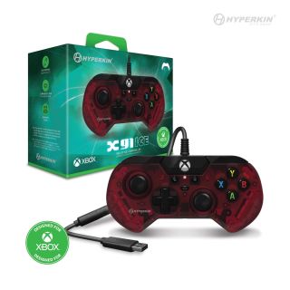 XB1: CONTROLLER - X91 ICE - RED - WIRED (USED)