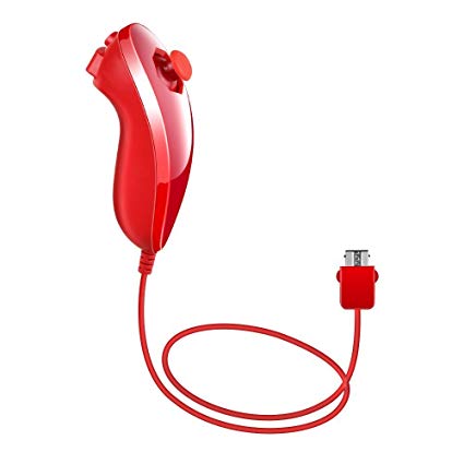 WII: CONTROLLER - NINTENDO - NUNCHUK - RED (USED)