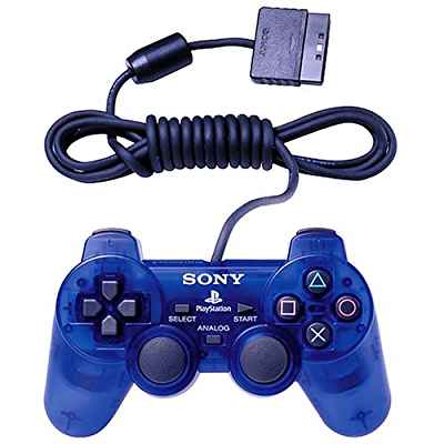 PS2: CONTROLLER - SONY - WIRED - OCEAN BLUE (USED)