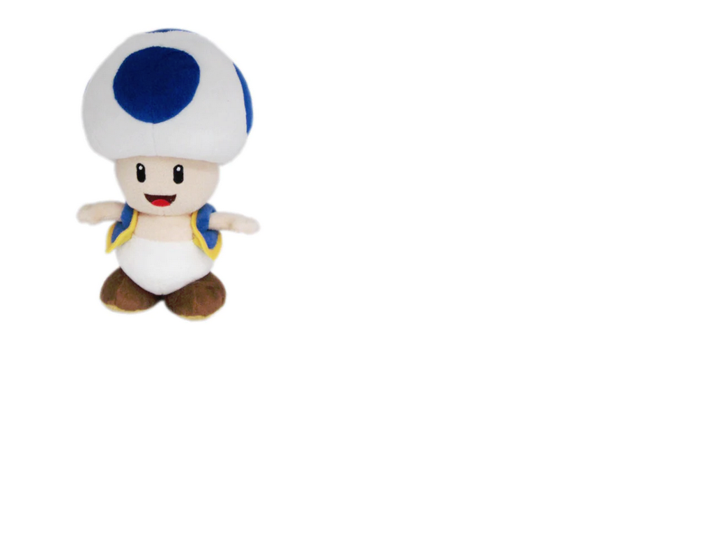 PLUSHIES: SUPER MARIO - BLUE TOAD (NEW)